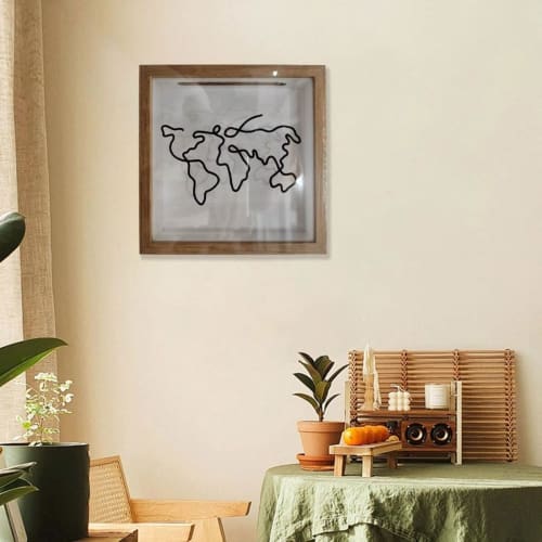 Brfveob Ticket Collection Box, Ticket Storage Box, Desktop Decorative Postcard Souvenir Box for Concert, Cinema, and Travel Tickets (Black, 20*20*3cm)