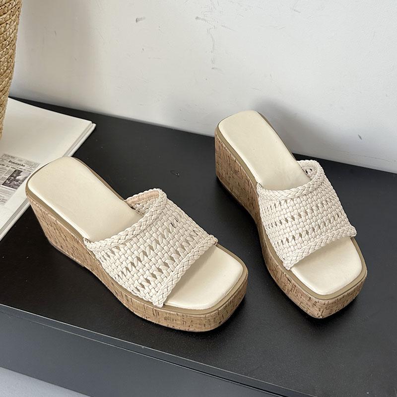 Fashion Fashion Platform Women Wedges Slippers Slides Sandals Shoes Female Thick Soled Footwear Ladies Wedges Slippers Shoes Big Size 43