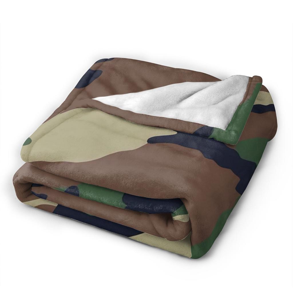 Green And Brown Camo Flannel Blanket Spring Soft Durable Throw Blanket for Kids Couch Chair Fashion Bedspread Sofa Bed Cover