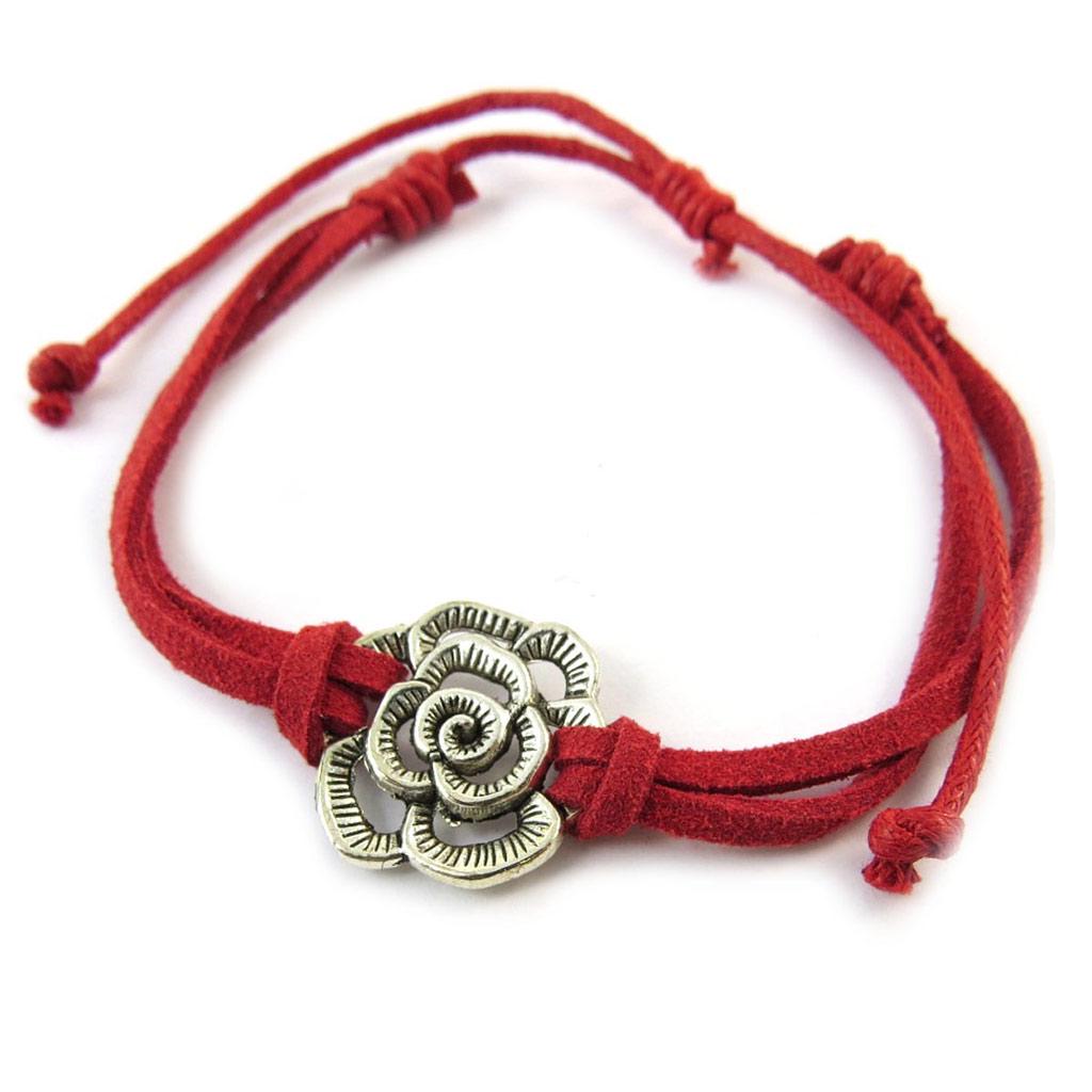 Les Trésors De Lily [N6344] - Fancy Bracelet 'Rosa Romantica' Silver Red