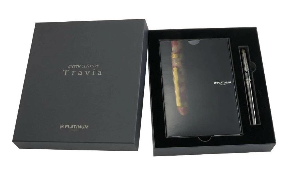 Platinum Pen CENTURY Travia First Edition Package Onyx Black 14K Medium Nib M #3776 PFL-600