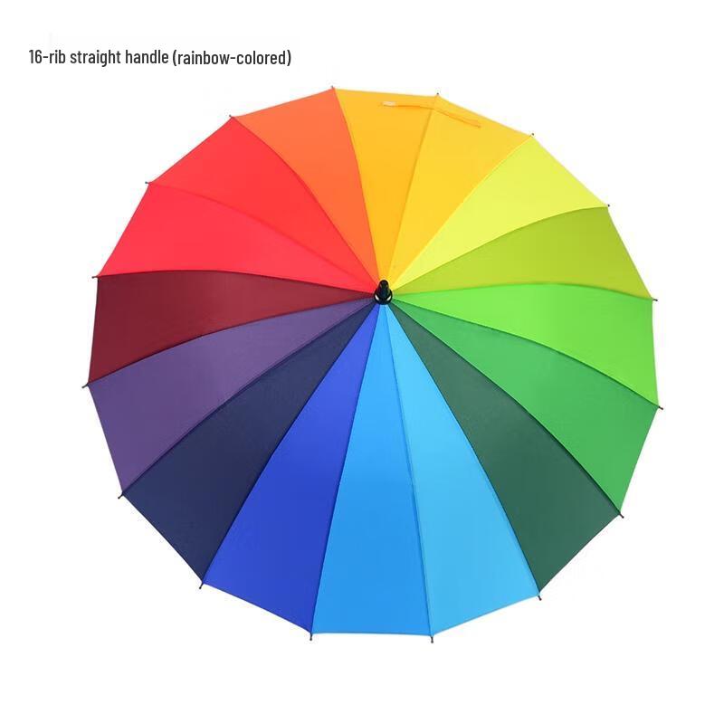 Little Cloth Forest 16-Rib Automatic Rainbow Straight Umbrella