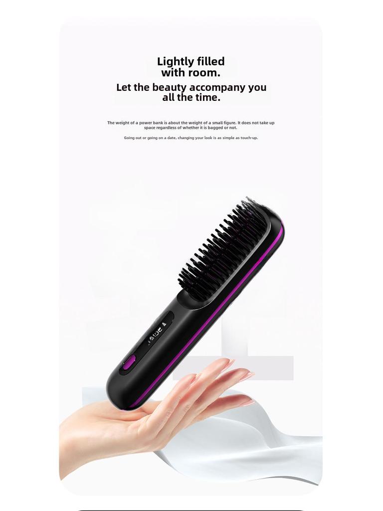 Portable LCD Ceramic Ion Hair Straightener & Curler Comb