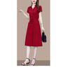Modisches Sommerkleid für Mütter Lockere Passform Bindegürtel Elegant und Schlankmachend Mittelalte Frauen