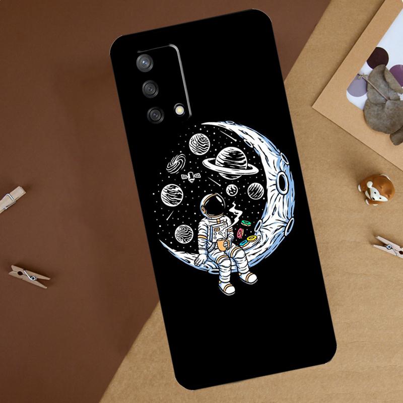 Aesthetic Space Moon Astronaut For Oppo A18 A38 A58 A78 A98 A40 A60 A80 A74 A94 A54 A16 A76 A96 A15 A57S A17 A77 Phone Case