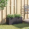 Planters 2 Pcs Black 36 X 30 X 32 Cm Poly Rattan