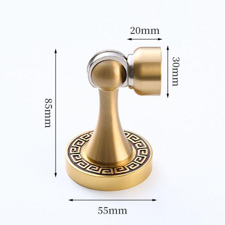 Luxury Cylindrical Brass Magnetic Door Holder Stopper Bedroom Brass Magnetic Suction Anti-Collision Door Stopper