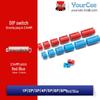 DIP Switch Coding: 2P Flat DIP, 2-8 Positions, 2.54mm, Red/Blue Display