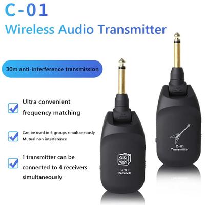 Miwayer Guitar Wireless System Audio Transmitter Receiver C01 Pickup USB Rechargeable Wireless System for Electric Guitar Bass