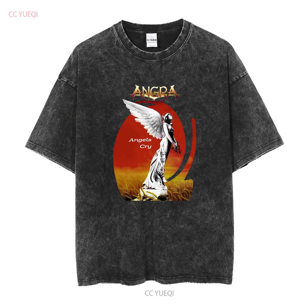 Vintage 90 S Angra Angels Cry 1993 Power Metal Band T Shirt Music Streetwe Vintage Washed Versatile Top For Everyday Wear