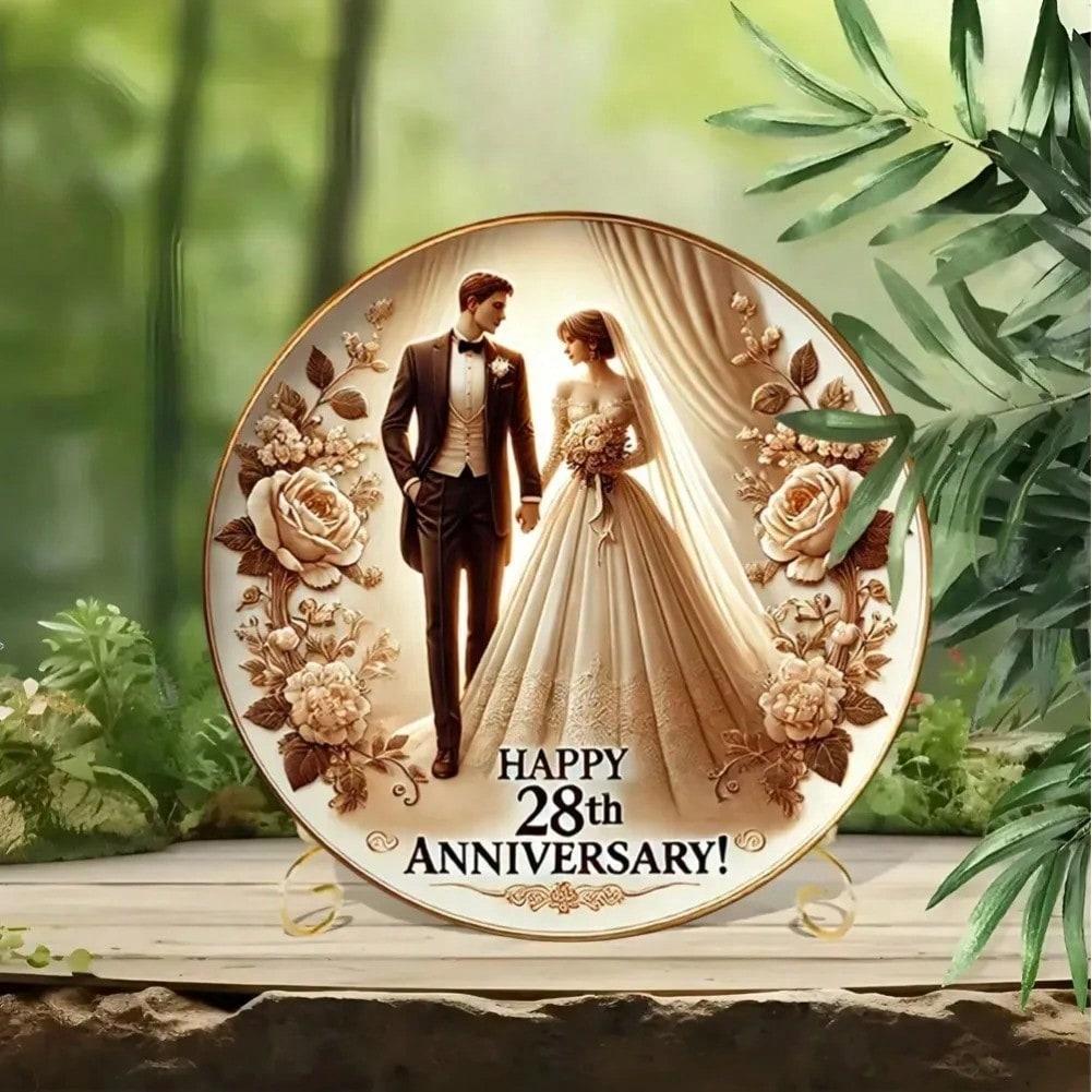 

Glory Days Of Love 2D Flat Art Metal Wall Decor Wedding Anniversary Gift Floral Roses Design Home Office 20x20 різнокольоровий