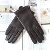 Ladies Sheepskin Gloves Classic Solid Color Versatile Leather Spring Knit Lining Cycling Driving Gloves Autumn
