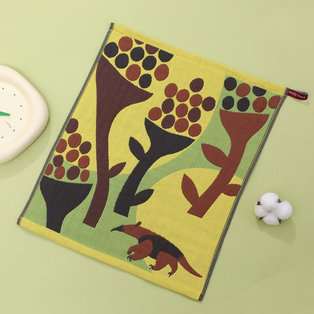 Abstract Art Animal Handkerchief Household Quick-drying Hand Towel 34*40cm Four-layer Cotton Hand Towel Kitchen Bathroom Towel