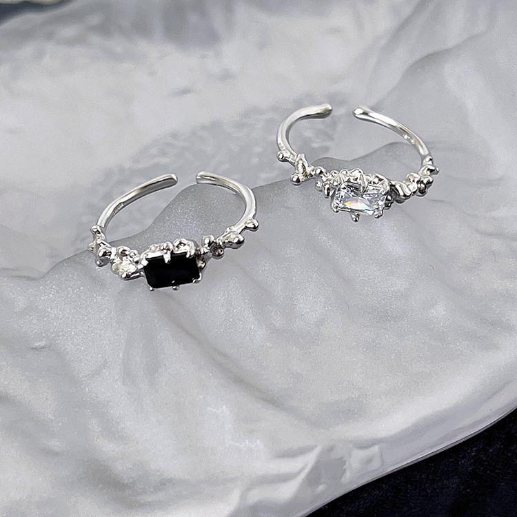 And Stunning Black White Textured Zircon Ring For Women And Men Adjustable Size Perfect For Use Daily