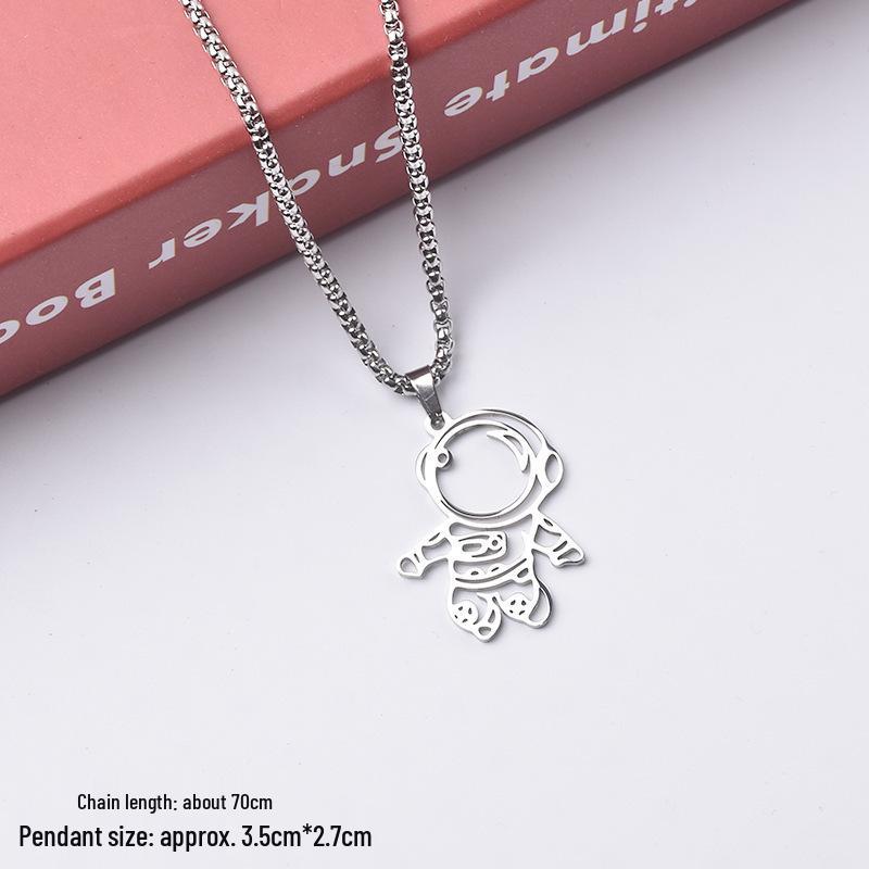 Astronaut Stainless Steel Necklace - Unisex Hip Hop Disco Chain