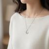 Crescent Moon Pendant Necklace: Women's Luxury Sweater Chain and Clavicle Choker Jewelry