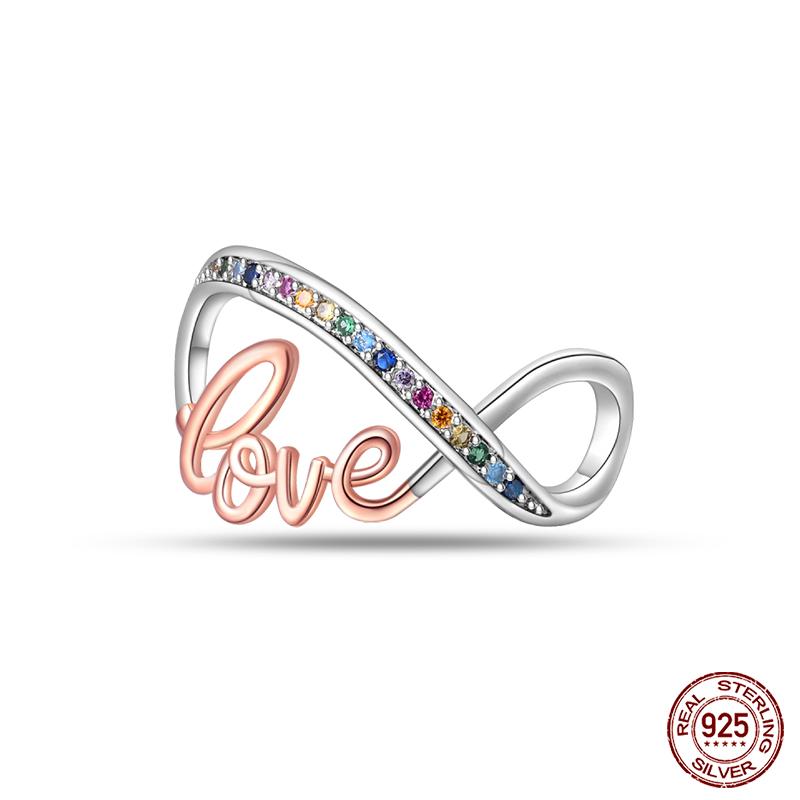 Copper Romantic Couple Rose Valentine'S Day Charms Beads Fit Qikaola Original Bracelets Fine Diy Jewelry Gifts