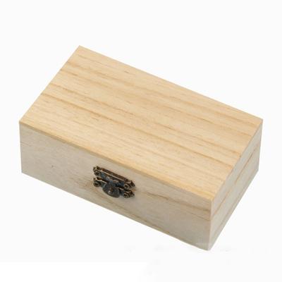 Caja de 1 pieza/3 piezas Cajas de almacenamiento de madera lisas con bisagras para manualidades