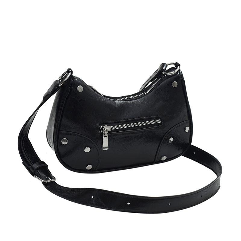 Stilvolle Vintage Halbmondtasche für Damen aus weichem PU-Material in trendigen Farben