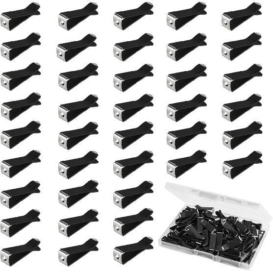 60 Pieces Square Head Car Vent Clips Auto Air freshener Outlet Clips with 1 Storage Box, 9mm Auto Air Conditioner Outlet Clips (Black)