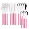 16 PCS Rivets Handle Silverware Set, Stainless Steel Flatware Set Service for 4, Tableware Eating Utensils for Daily Use and Party, Color Handle