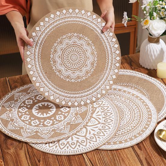 Placemat Reusable Heat Insulating Heat Resistant Table Mats Wear-Resistant Stain-Proof Protection for Home