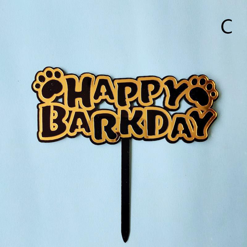 

Pet Dog Acrylic Birthday Cake Toppers It`S My Barkday Print Cake Decoration