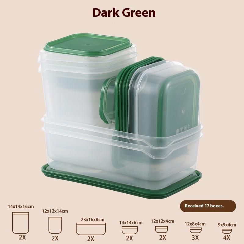 17-teiliges/Set Frischhaltebox-Set Kunststoff-Lunchbox Küche Kühlschrank Zutatenverpackung Mikrowellen-Lunchbox