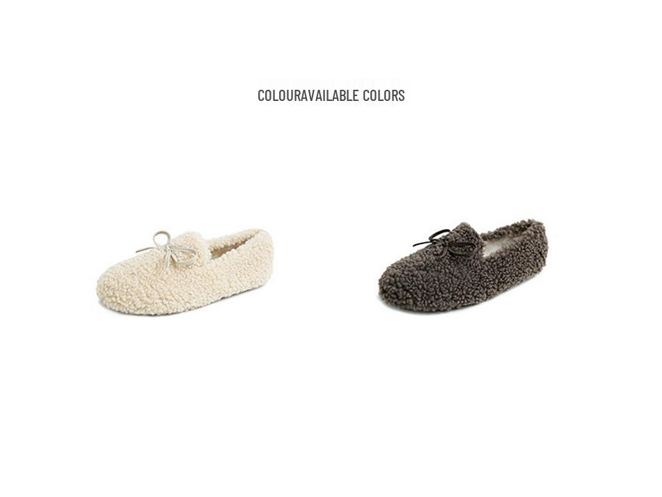 2025 Damen Fellige Lammwolle Schleife Herbst Winter Flache Freizeitschuhe
