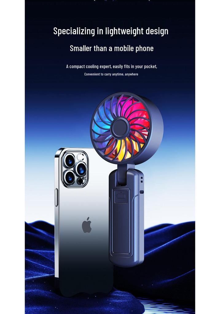 New Colorful USB Rechargeable Silent Neck-Hanging High-Speed Fan