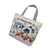 Portable Jacquard Bag Kitten Large Embroidered Canvas Bag Shopping Fashion Shoulder Women's Bag Tote Bag