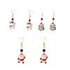 European-American Christmas Earrings Set: Santa, Tree & Reindeer Pendants