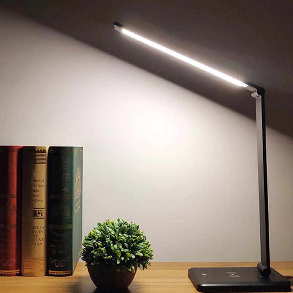 5V 380LM Desk Lamp Eye-caring Flexible Table Lamps Touch Sensor with Android USB Charging Port for Computer Phone