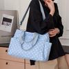 Korean Nylon Polka Dot Shoulder Bag Large Capacity Casual Fashion Travel Tote Bag Simple Crossbody Bags Lightweight Boston Bag