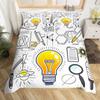 Cartoon Graffiti Bedding Set Back To School Duvet Cover For Kids Boys Girls BedroomMath Geometric Symbol Comforter Cover Twin