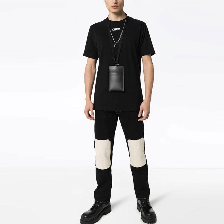 Off-White SS21 Logo Print Crew Neck T-Shirt Men Tops Black OMAA027S201850031088