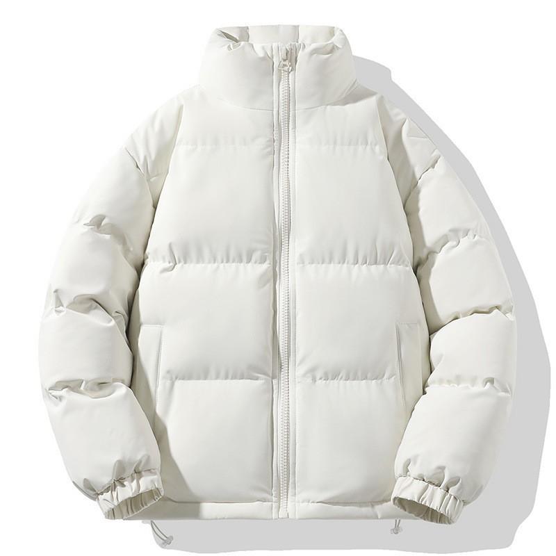 Unisex Thick Winter Cotton Puffer Jacket Oversized Stand Collar Casual Loose Fit Streetwear Coat
