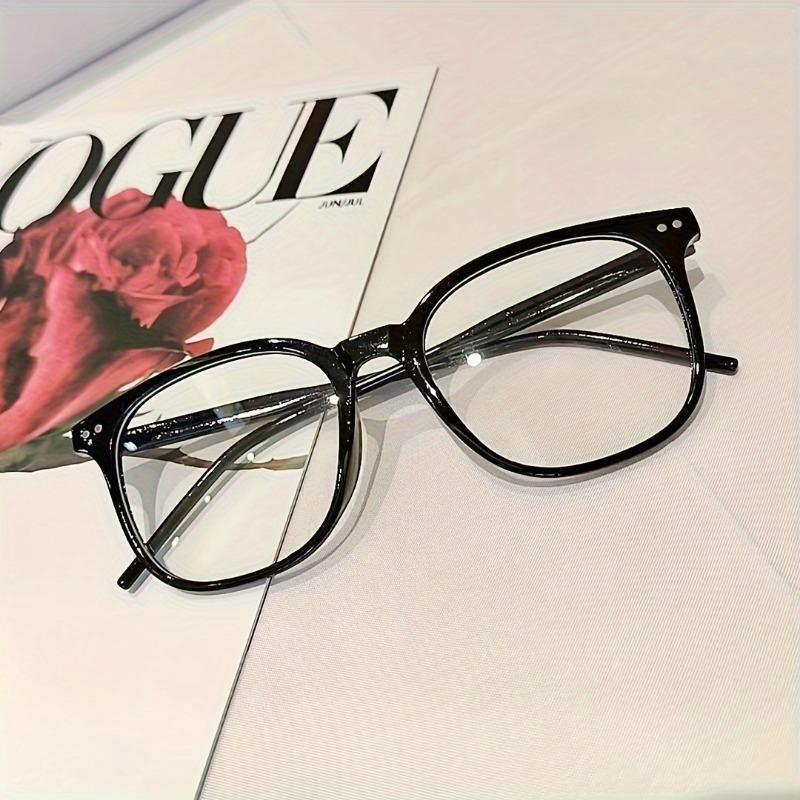 1/2pcs Minimalist Square Frame Glasses with Clear Lenses - Elegant Black Rim Design for Women and Men Ideal for Computer Use