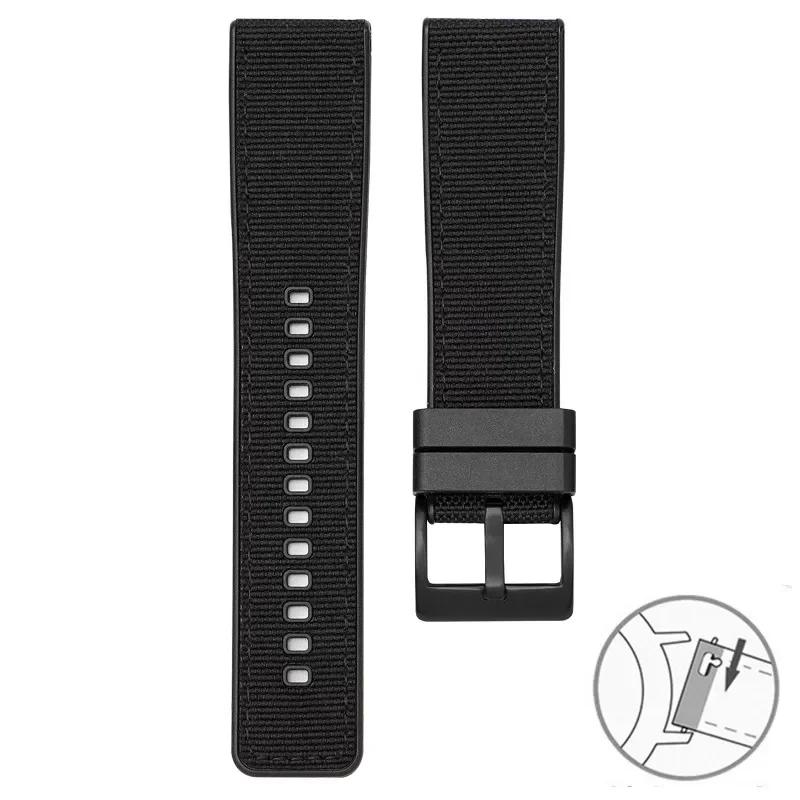 20mm 22mm 24mm Canvas Silicone Strap for Seiko Diving Waterproof Rubber Nylon Quick Release Watch Band for Swatch X Blancpain