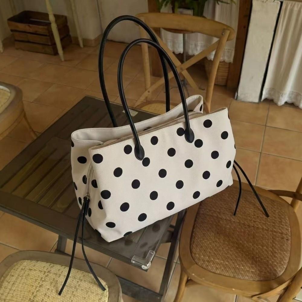 Solid Black Nylon Tote Bag Multi-compartment Large Capacity Handbag Commuting