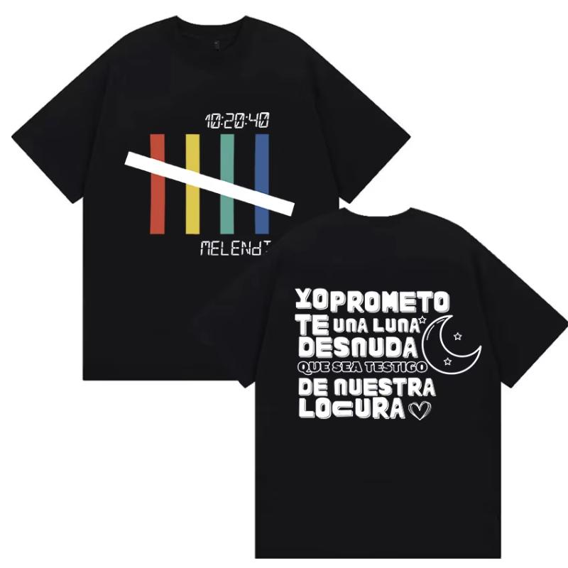 

Singer Melendi Tour 2026 Album Merch Tshirt Unisexs Womens Retro Gothic Hip Hop Loose Comfortable Cotton Tshirt Street Wear M