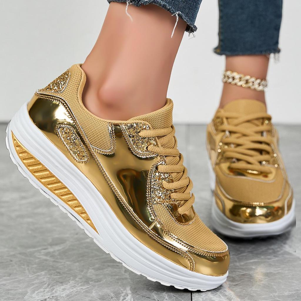 Dames Trendy Dikke Zool Schommelende Dad Schoenen, Ademend Mesh, Hoogteverhogend, Grote Maten 41-42, Casual Sportschoenen