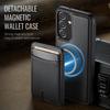 For Samsung Galaxy A14 4G/Galaxy M44 5G/Galaxy A14 5G Magnetic Case JEEHOOD J10 Leather Back Phone Cover with Detachable Card Holder Kickstand