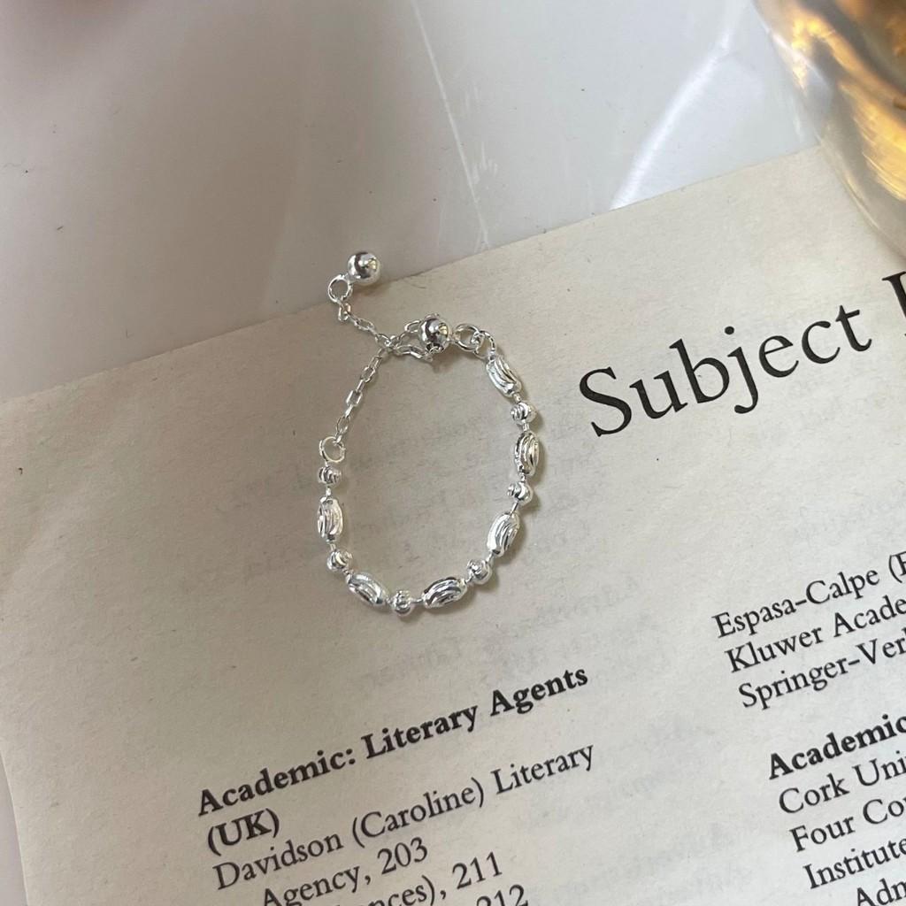 Style Eyecatching Korean Adjustable Silver Rings With Floral Patterns For Modern Women