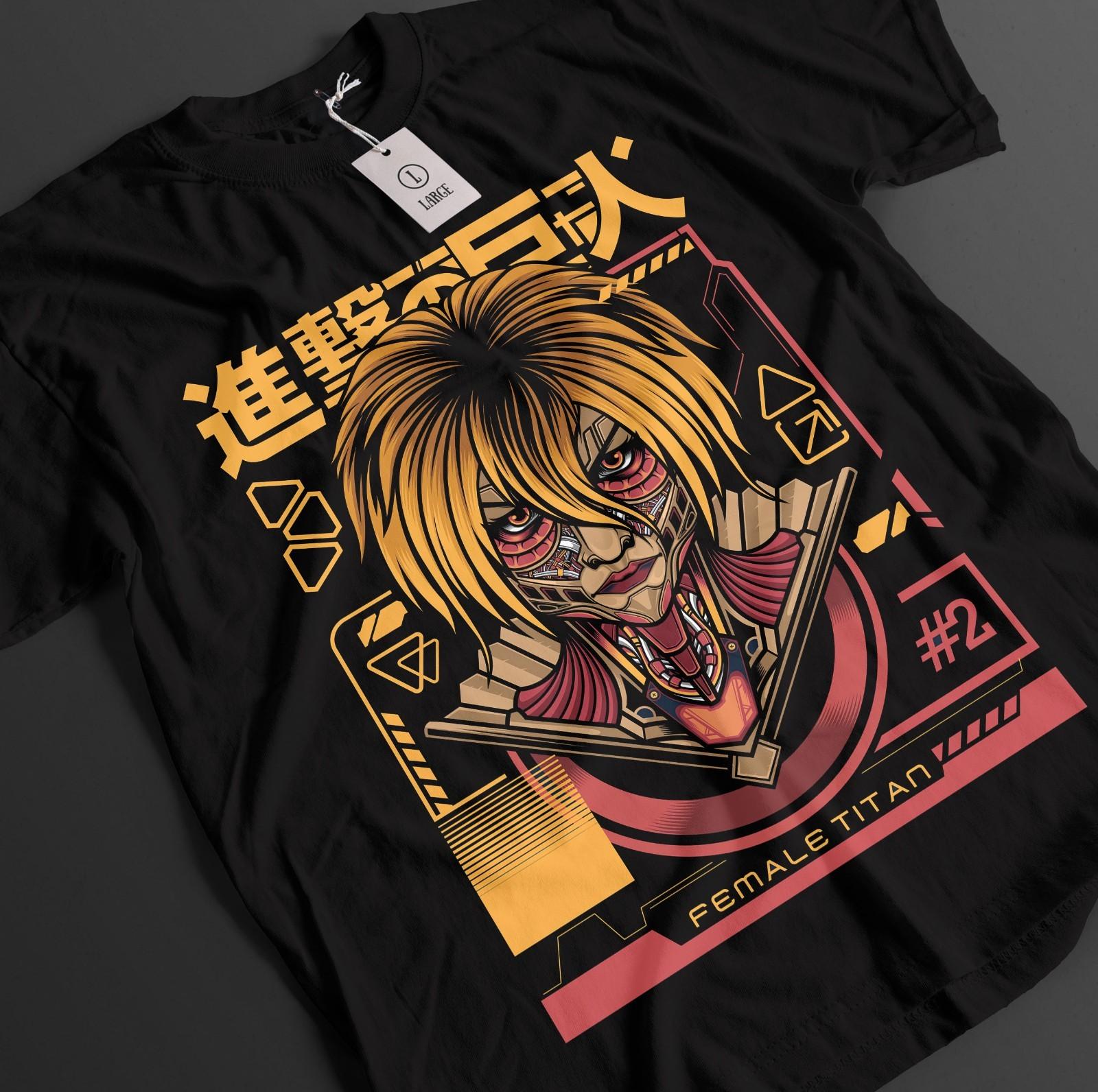 Attack On Titan Shirt Annie Female Tshirt AOT T-Shirt Mens Womens Tees Top Anime Unisex Graphic Tee 3XL