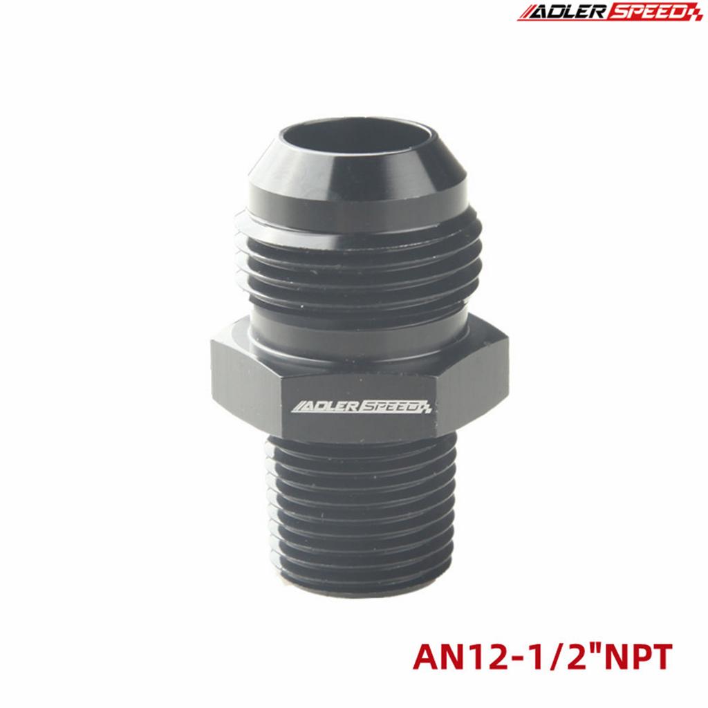 AN3/AN4/AN6/AN8/AN10/AN12 To 1/8" / 1/4" 3/8" 1/2" 3/4" 1"NPT Straight Fuel Hose Adapter Pipe Thread Fitting Black