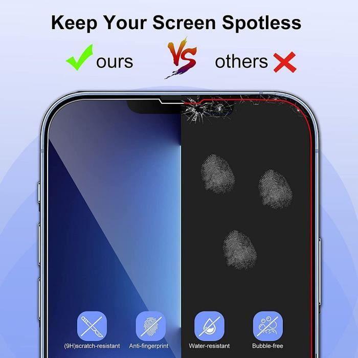 Film de protection en verre trempé - BOOLING - pour iPhone 13 Pro - Transparent - Résistant aux chocs - Lot de 2