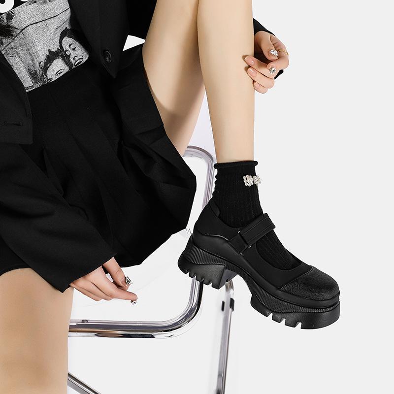 Fashion 2025 New Retro Single Shoes Shallow Square Toe Women's Shoes Round Toe Women Fashion Thick Heel Mary Jane Shoes