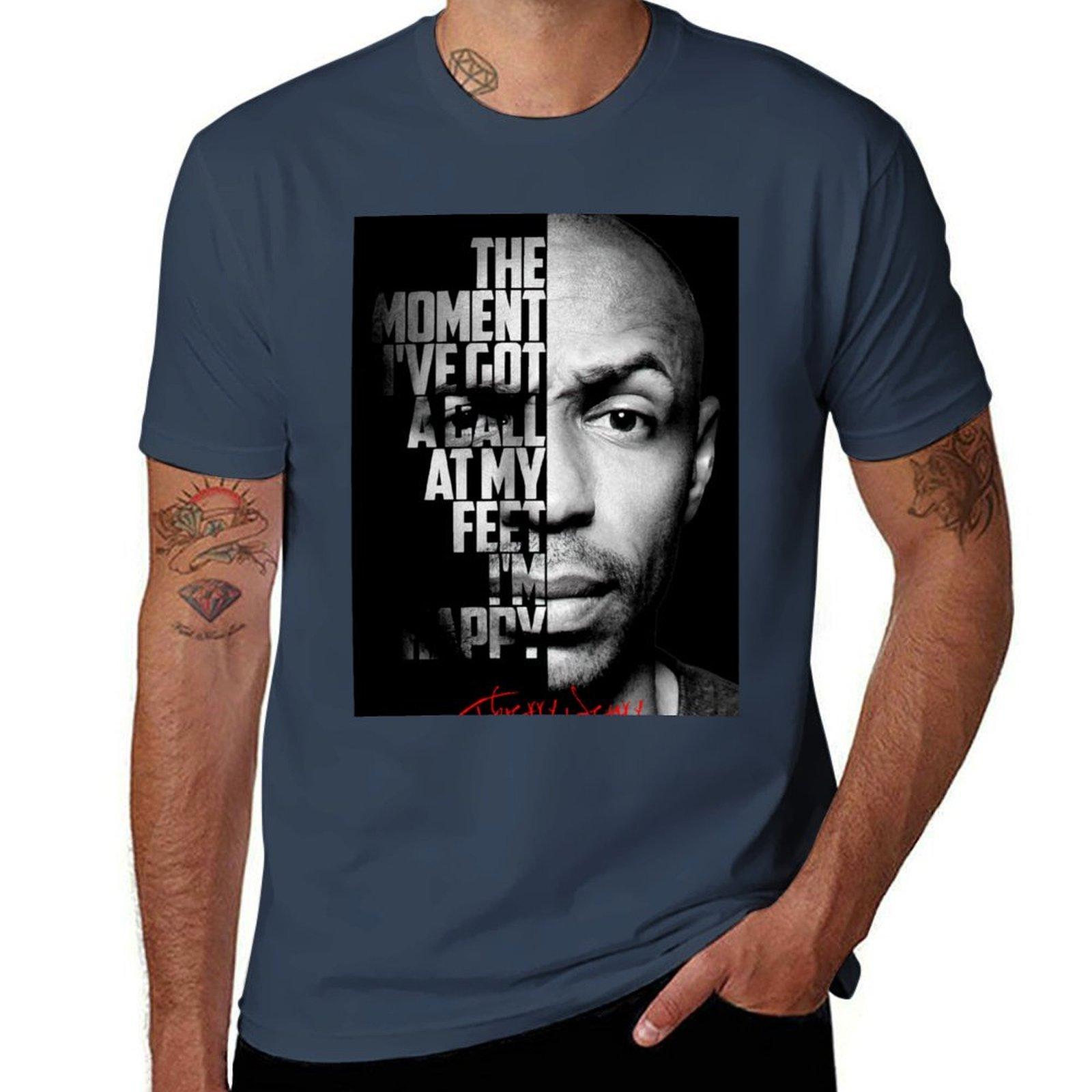 Black and white Thierry Henry quote TShirt Summer Sports Quick Dry TShirt S