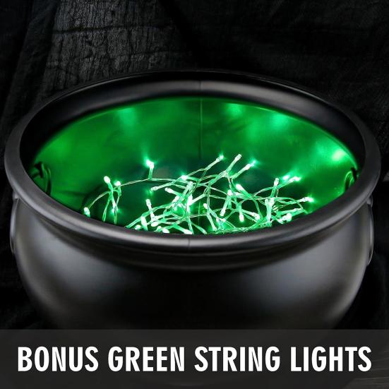 Halloween Witch Cauldron Decorations Outdoor Large Glowing Witches Cauldron On Tripod Spooky Candy Bucket Bowl Decor for Halloween Party